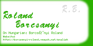 roland borcsanyi business card